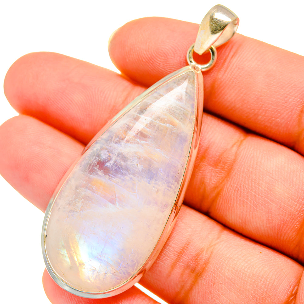 Rainbow Moonstone Pendants handcrafted by Anasilvercos - PD14043