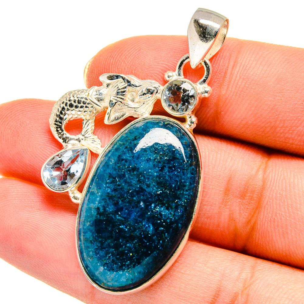Apatite, Blue Topaz Pendants handcrafted by Anasilvercos - PD14050
