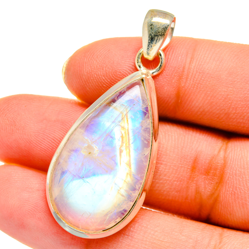 Rainbow Moonstone Pendants handcrafted by Anasilvercos - PD14064