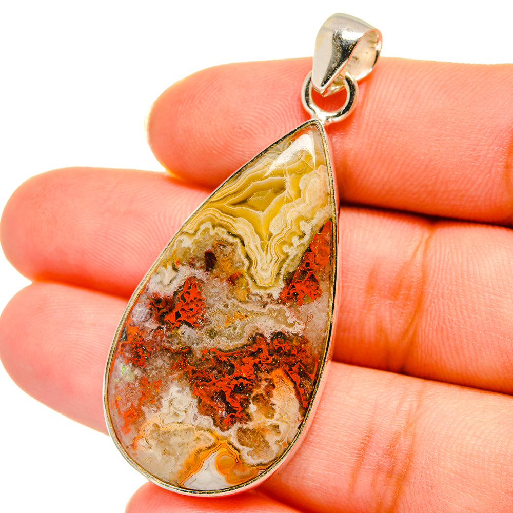 Crazy Lace Agate Pendants handcrafted by Anasilvercos - PD14087