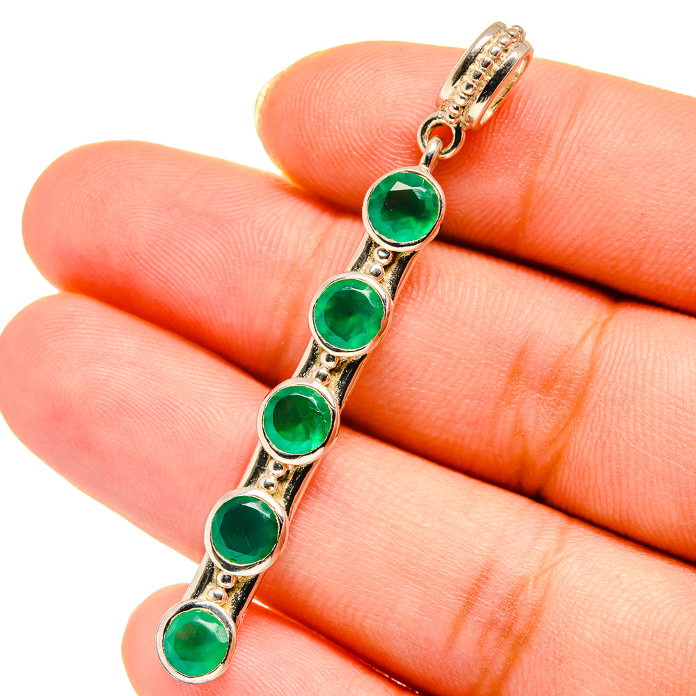 Green Onyx Pendants handcrafted by Anasilvercos - PD14092