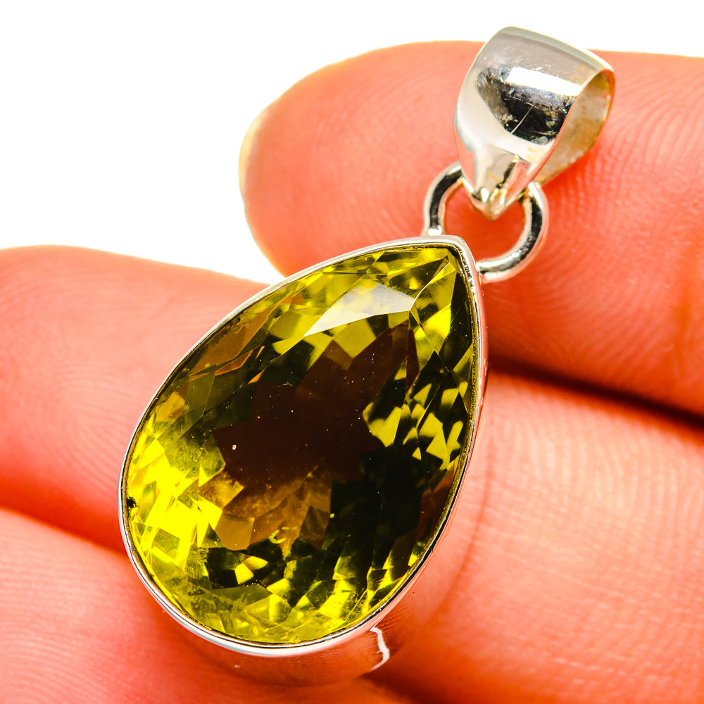 Olive Quartz Pendants handcrafted by Anasilvercos - PD14094