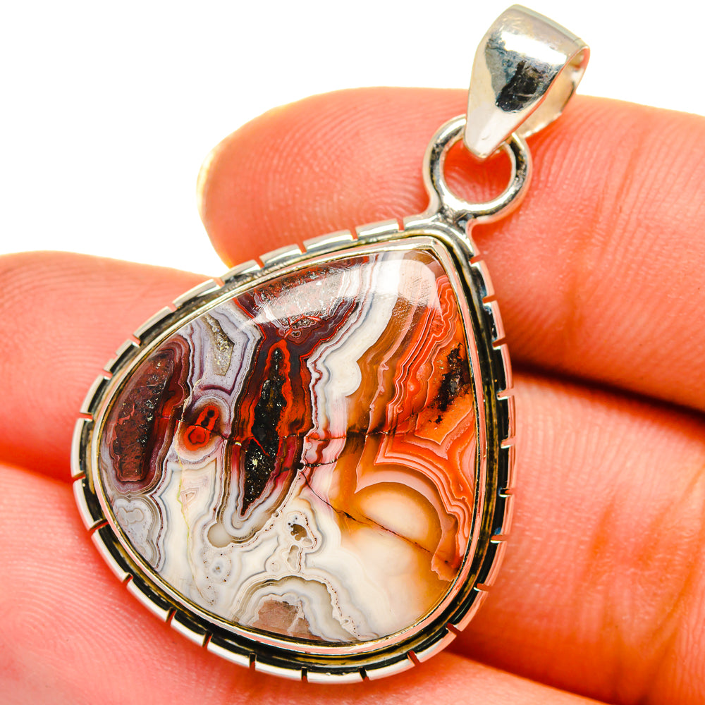 Crazy Lace Agate Pendants handcrafted by Anasilvercos - PD14103