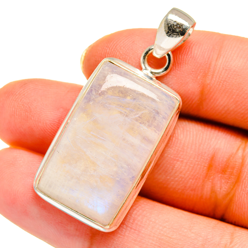 Rainbow Moonstone Pendants handcrafted by Anasilvercos - PD14105