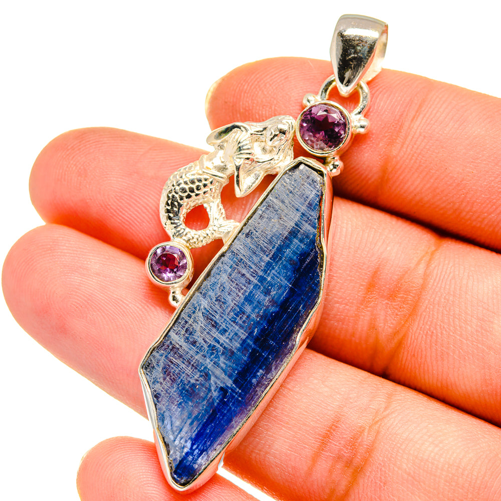 Kyanite, Amethyst Pendants handcrafted by Anasilvercos - PD14109