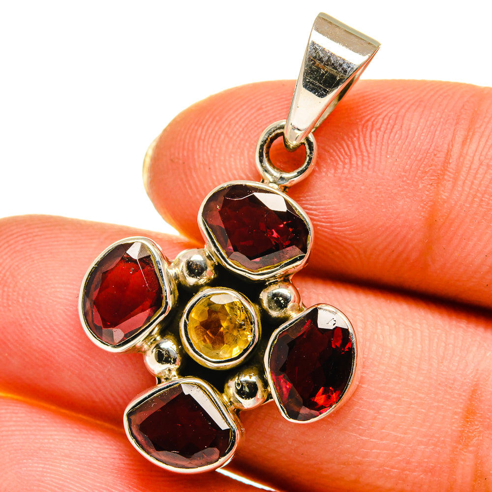 Garnet, Citrine Pendants handcrafted by Anasilvercos - PD14110