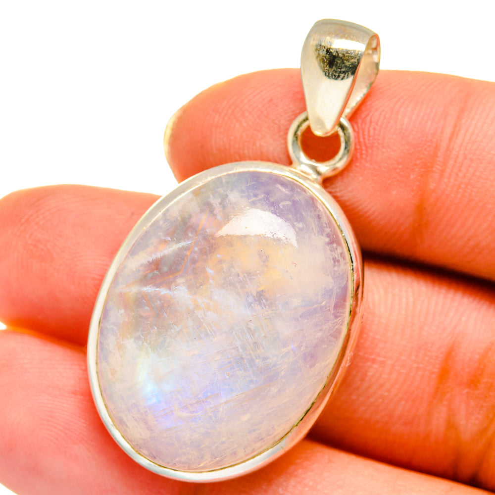 Rainbow Moonstone Pendants handcrafted by Anasilvercos - PD14112