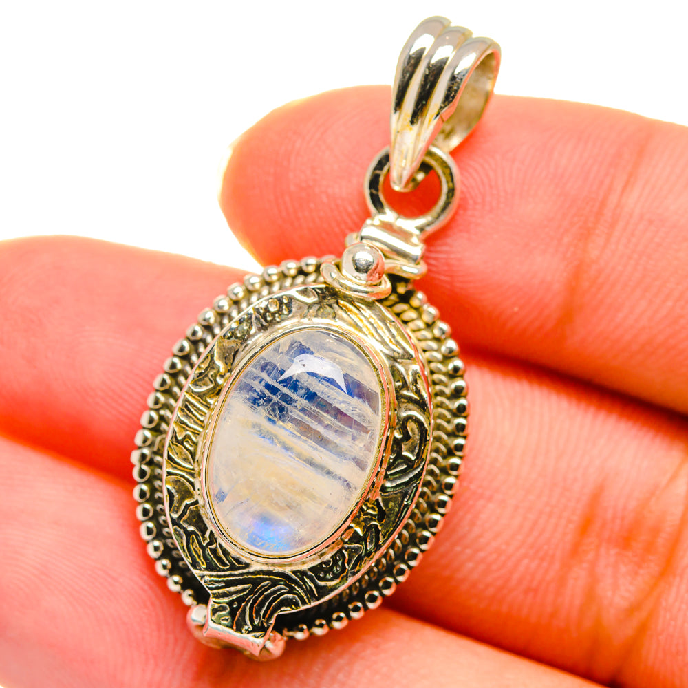 Rainbow Moonstone Pendants handcrafted by Anasilvercos - PD14123