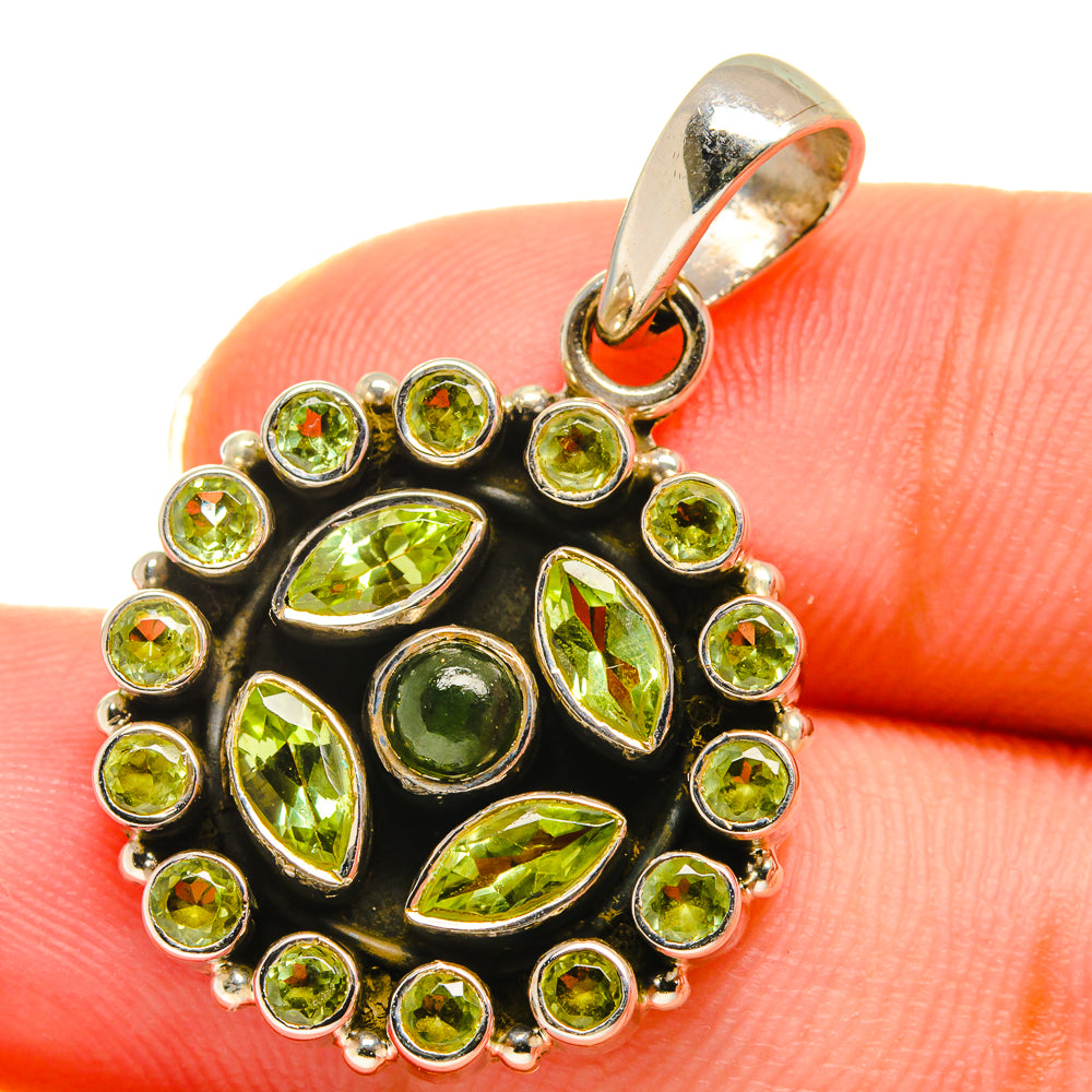 Peridot, Green Tourmaline Pendants handcrafted by Anasilvercos - PD14124