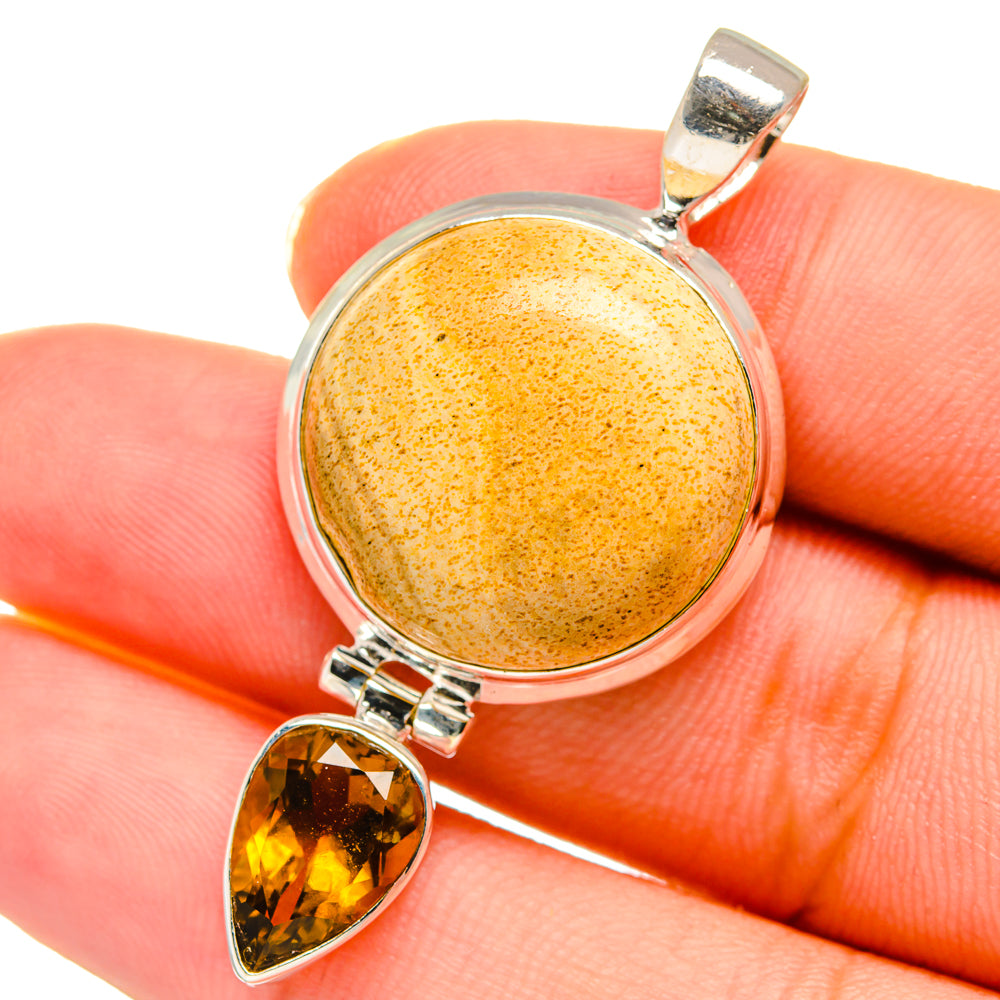 Picture Jasper, Mandarin Citrine Pendants handcrafted by Anasilvercos - PD14128