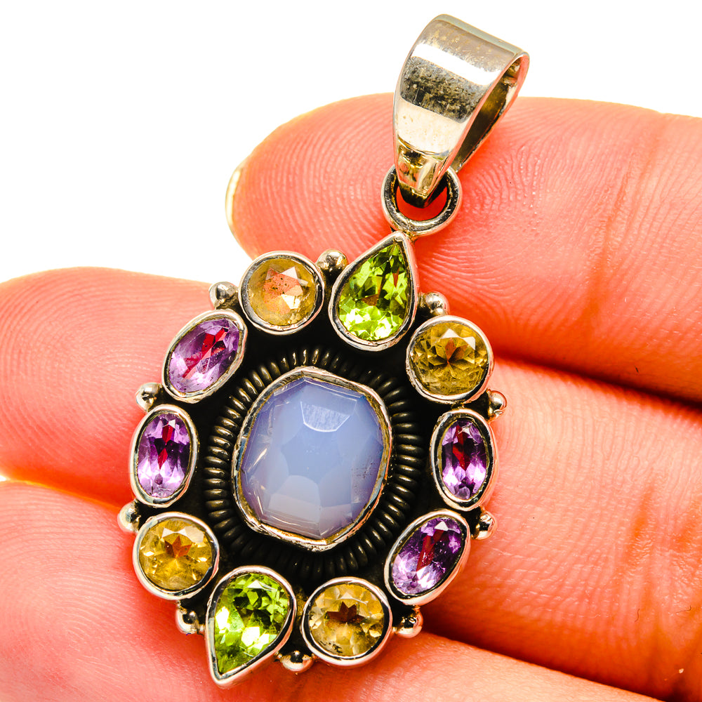 Moonstone, Citrine, Peridot, Amethyst Pendants handcrafted by Anasilvercos - PD14132
