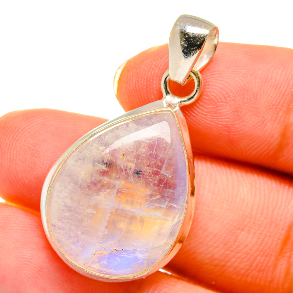 Rainbow Moonstone Pendants handcrafted by Anasilvercos - PD14145