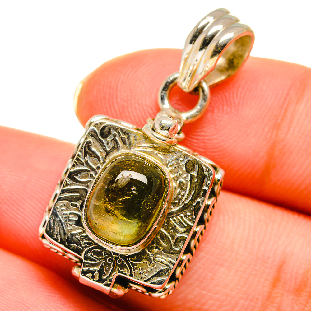 Green Tourmaline Pendants handcrafted by Anasilvercos - PD14148