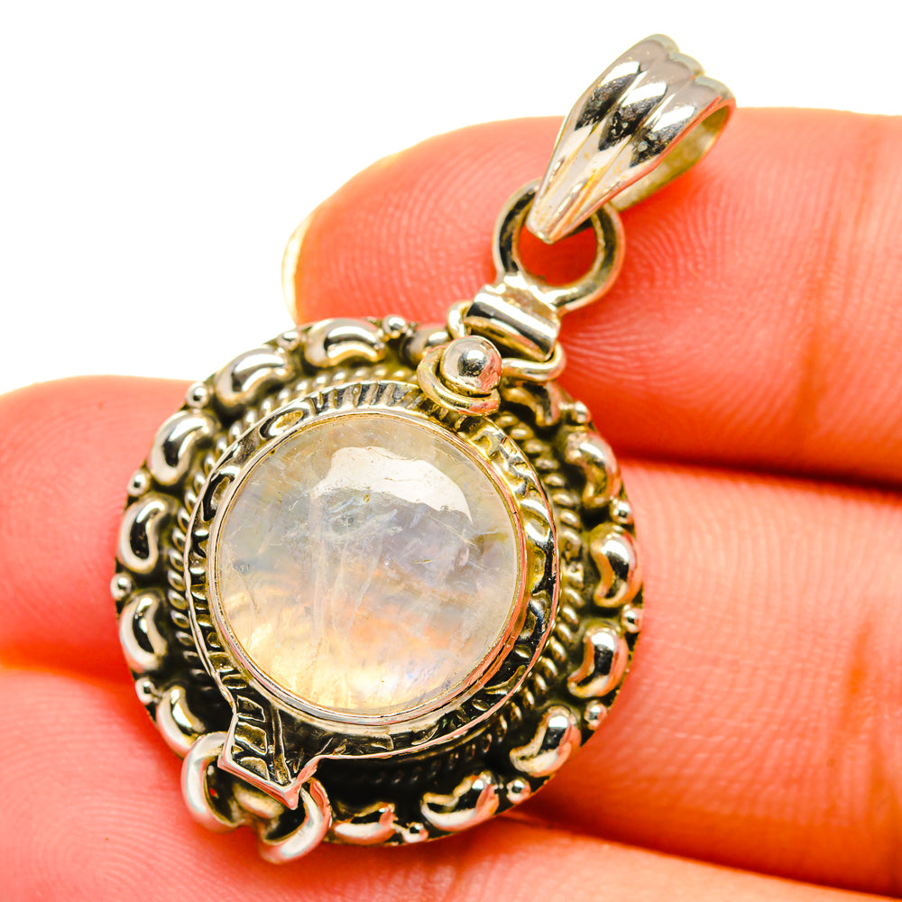 Rainbow Moonstone Pendants handcrafted by Anasilvercos - PD14151