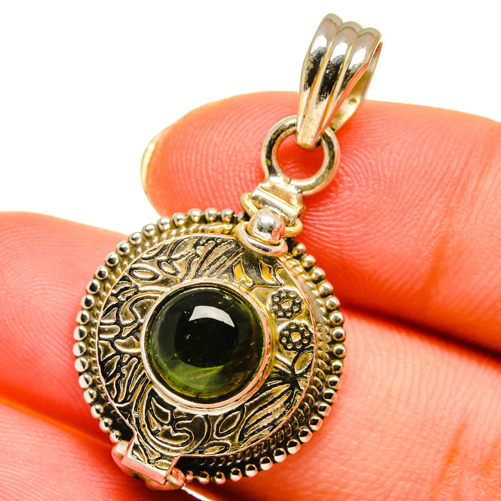 Green Tourmaline Pendants handcrafted by Anasilvercos - PD14174