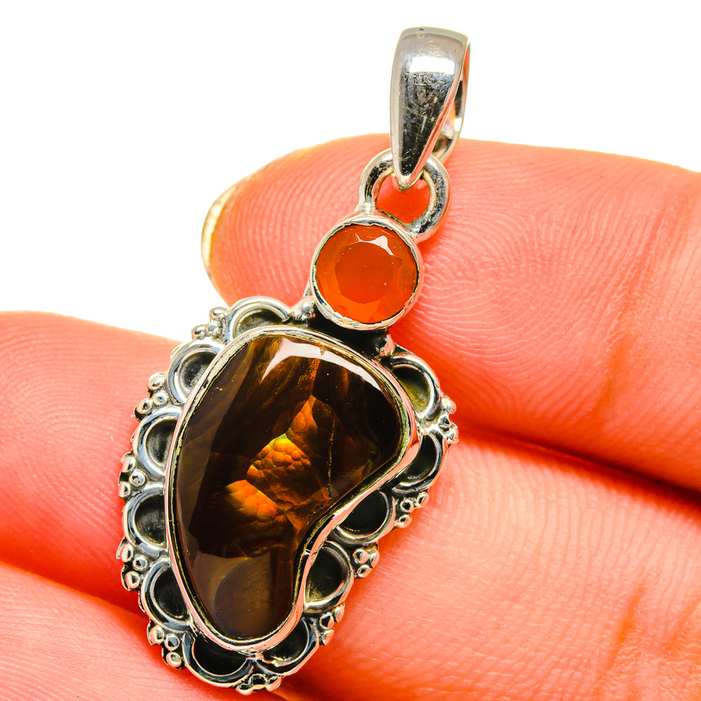 Mexican Fire Agate, Carnelian Pendants handcrafted by Anasilvercos - PD14186