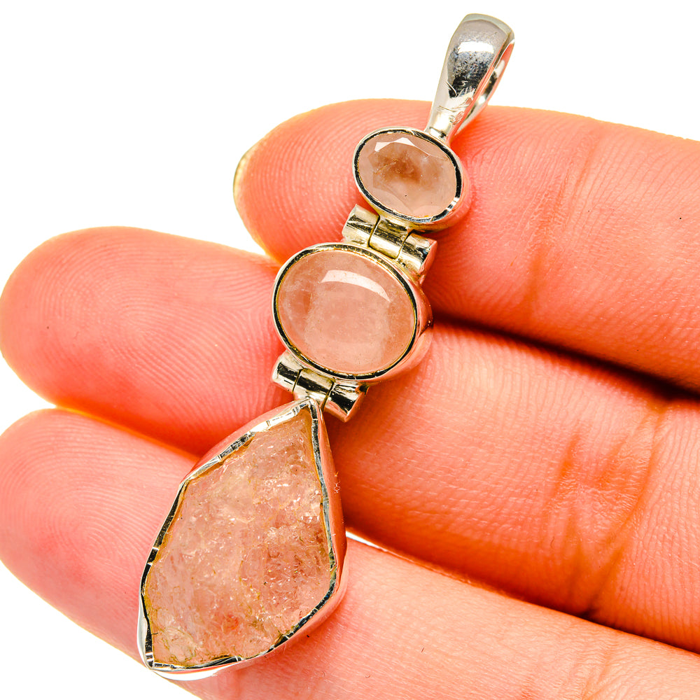 Rose Quartz Pendants handcrafted by Anasilvercos - PD14198