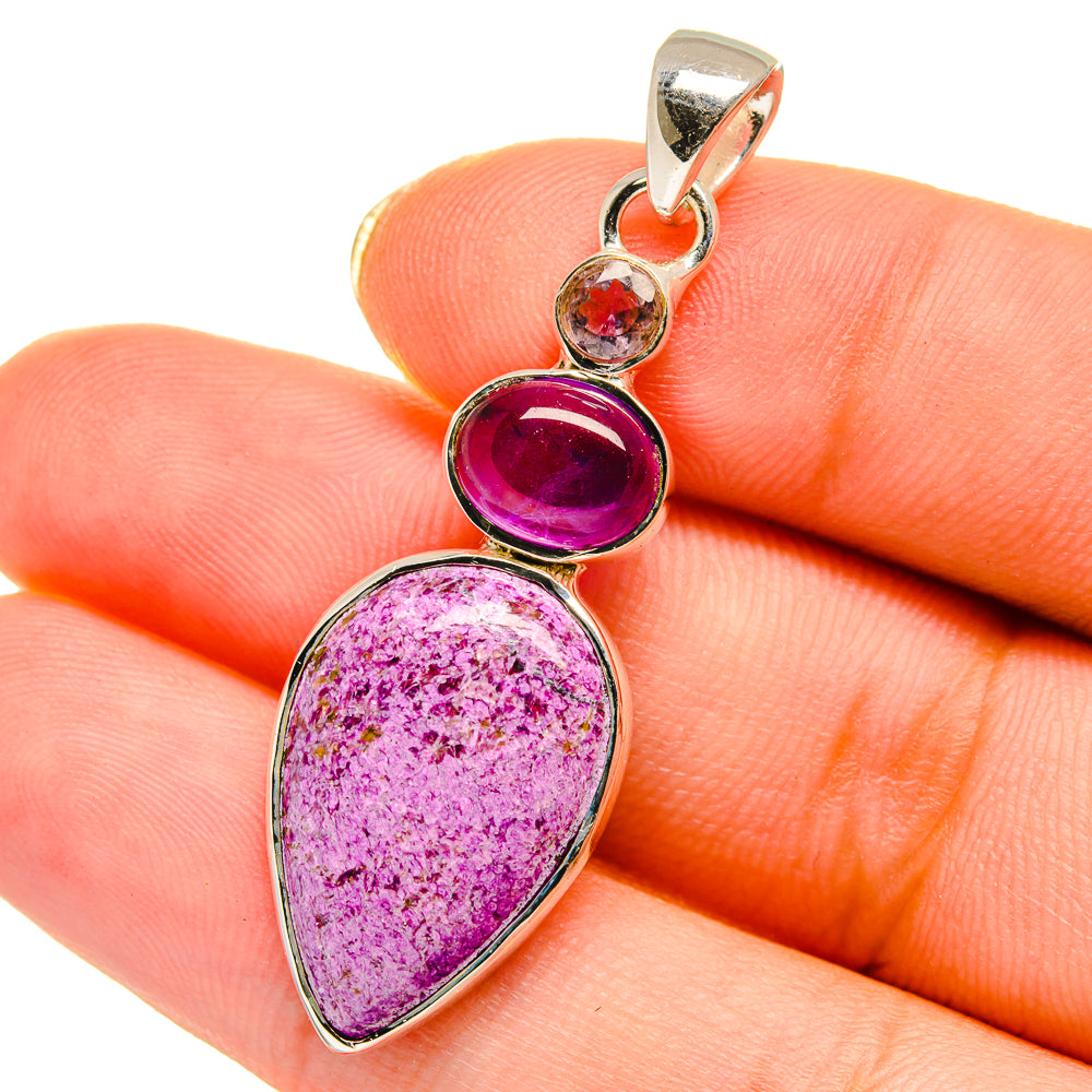 Stichtite, Amethyst Pendants handcrafted by Anasilvercos - PD14214