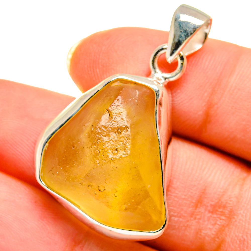 Libyan Desert Glass Pendants handcrafted by Anasilvercos - PD14222