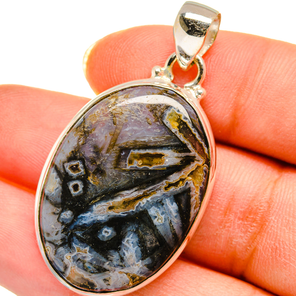 Turkish Tube Agate Pendants handcrafted by Anasilvercos - PD14229