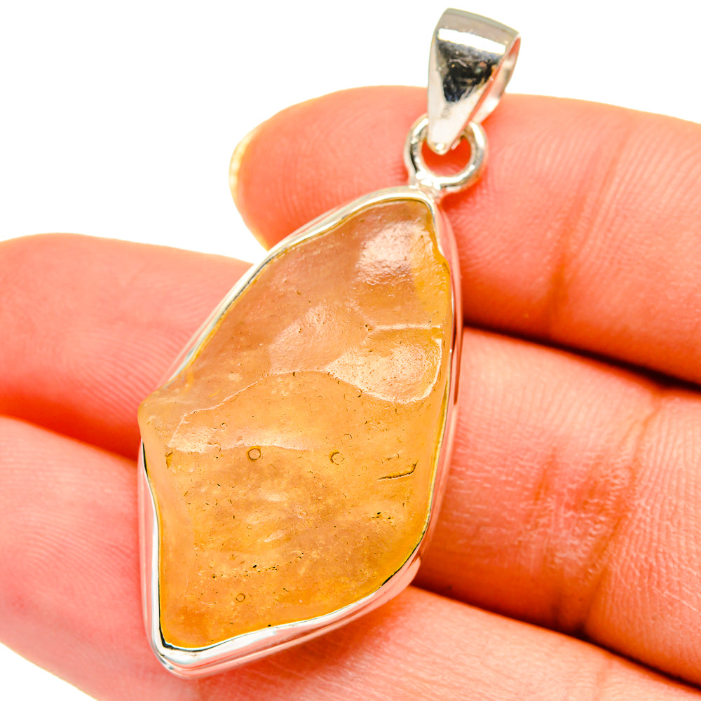 Libyan Desert Glass Pendants handcrafted by Anasilvercos - PD14230