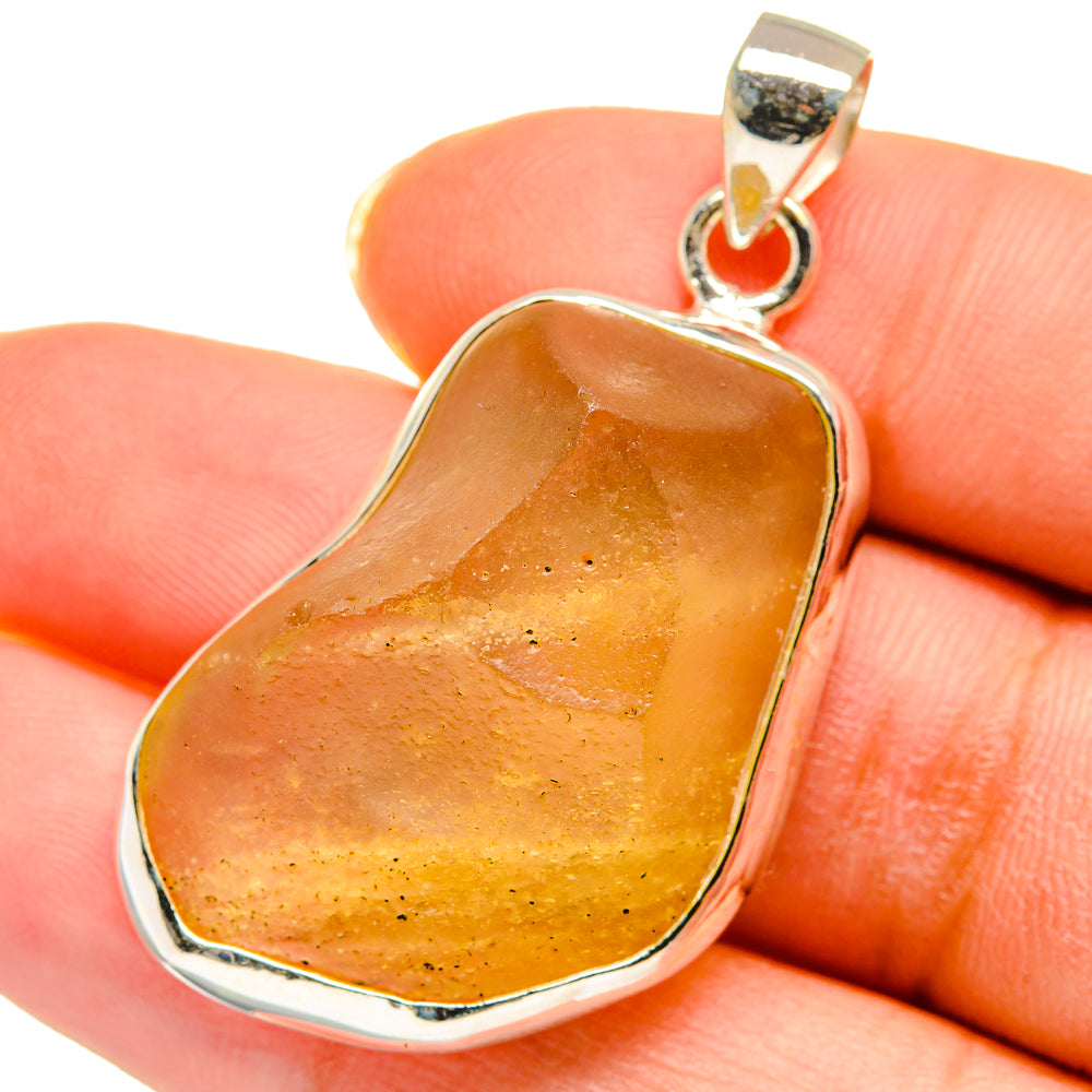 Libyan Desert Glass Pendants handcrafted by Anasilvercos - PD14233