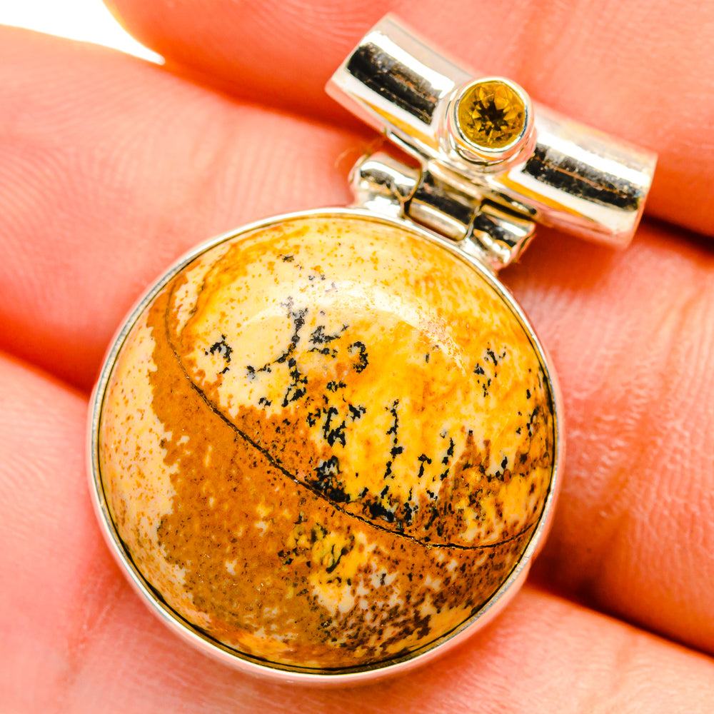 Picture Jasper, Citrine Pendants handcrafted by Anasilvercos - PD14238