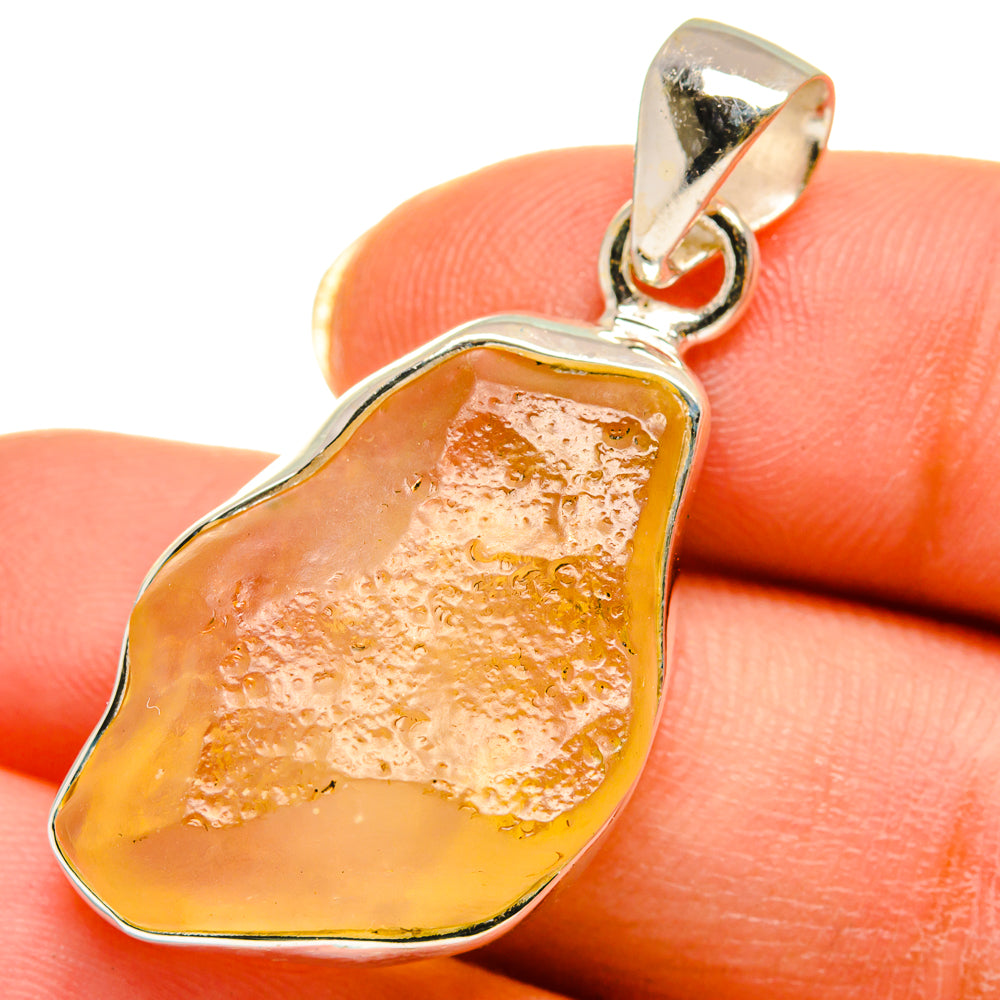 Libyan Desert Glass Pendants handcrafted by Anasilvercos - PD14243