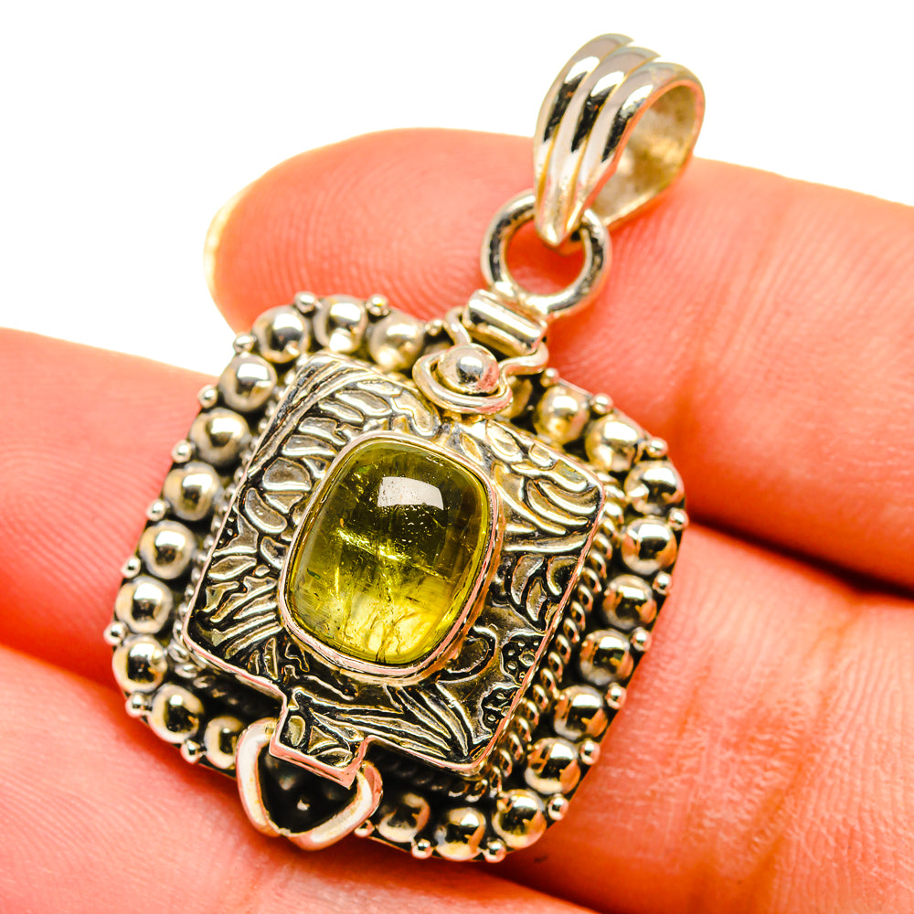 Peridot, Green Tourmaline Pendants handcrafted by Anasilvercos - PD14246