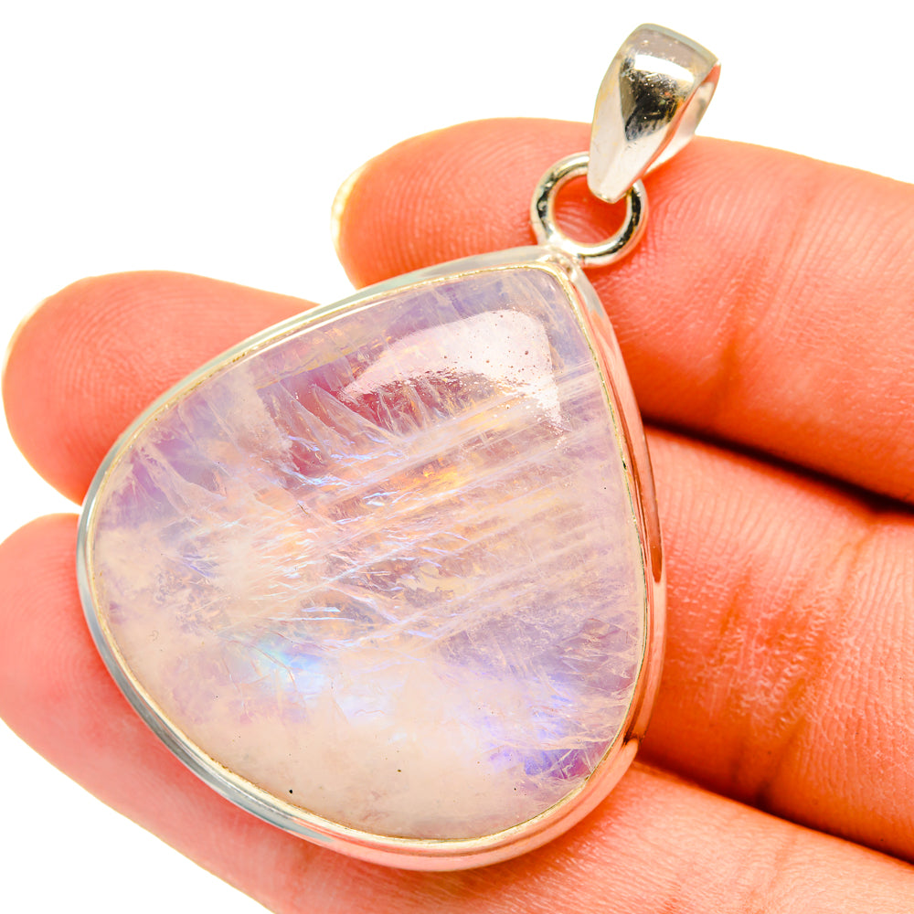 Rainbow Moonstone Pendants handcrafted by Anasilvercos - PD14251