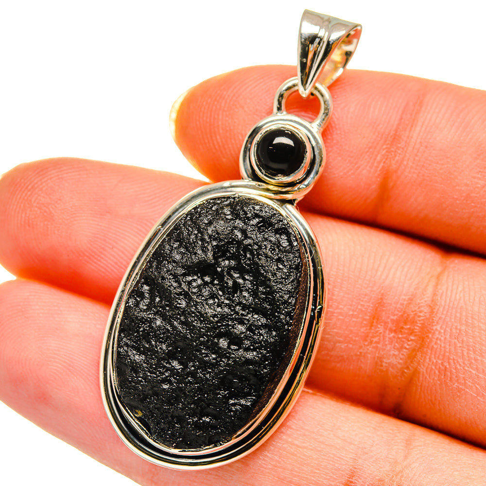 Tektite, Black Onyx Pendants handcrafted by Anasilvercos - PD14263