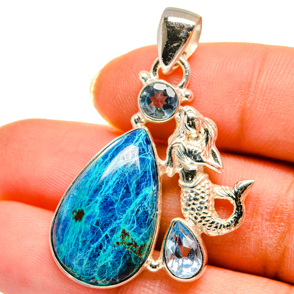 Chrysocolla Pendants handcrafted by Anasilvercos - PD14270