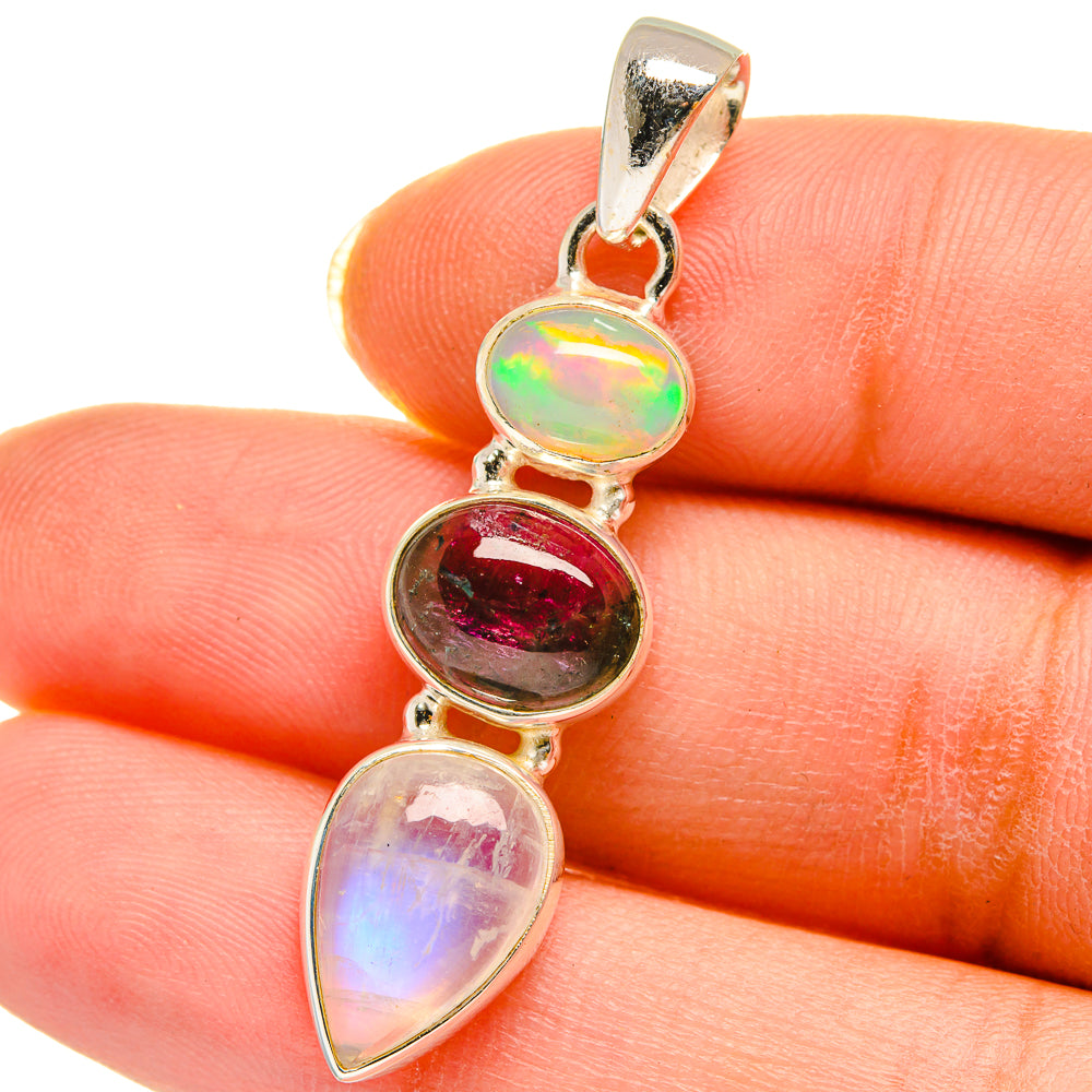 Rainbow Moonstone Pendants handcrafted by Anasilvercos - PD14272