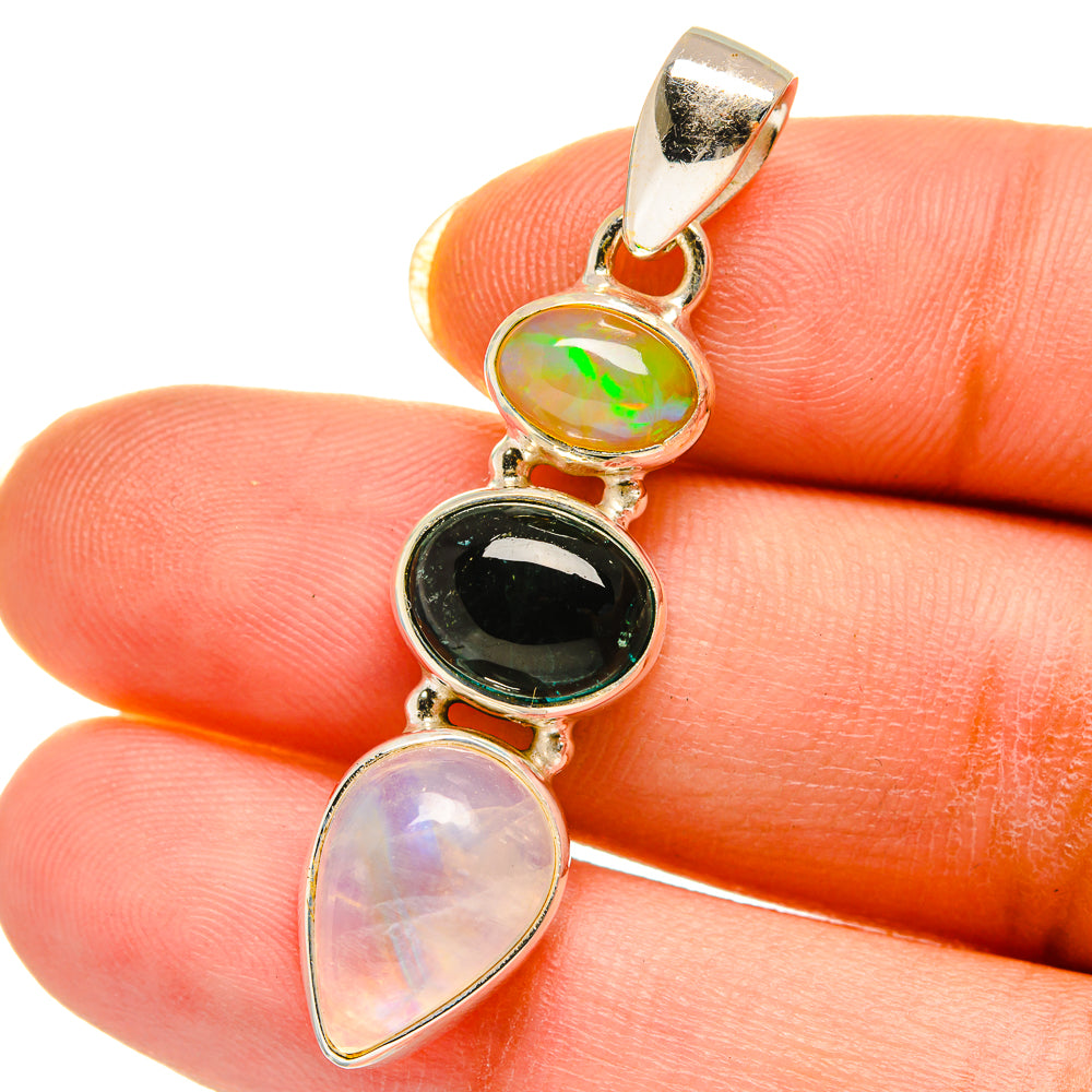 Rainbow Moonstone Pendants handcrafted by Anasilvercos - PD14273