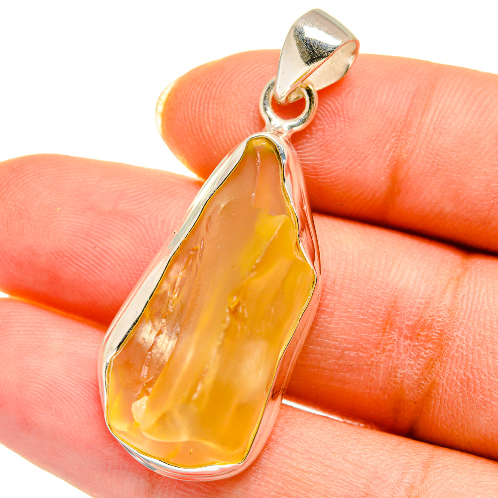 Libyan Desert Glass Pendants handcrafted by Anasilvercos - PD14276
