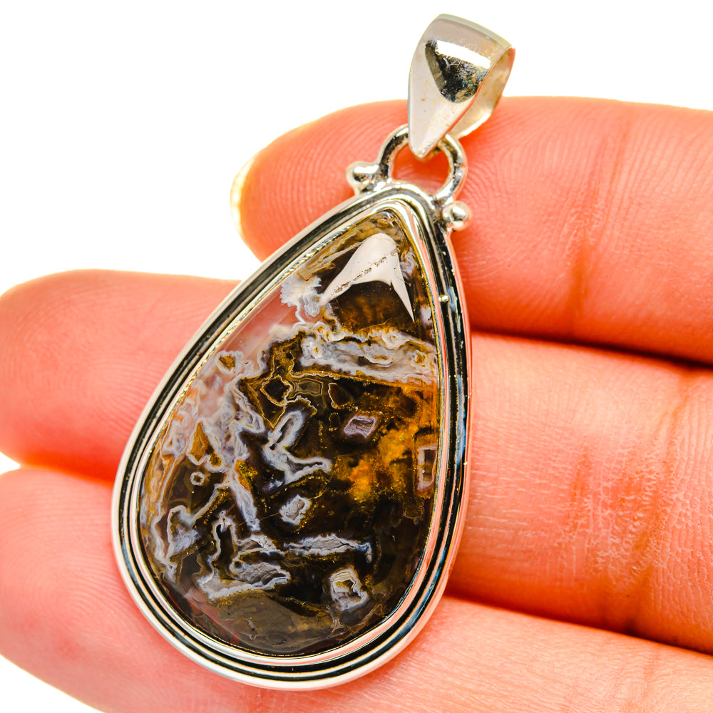 Turkish Tube Agate Pendants handcrafted by Anasilvercos - PD14278
