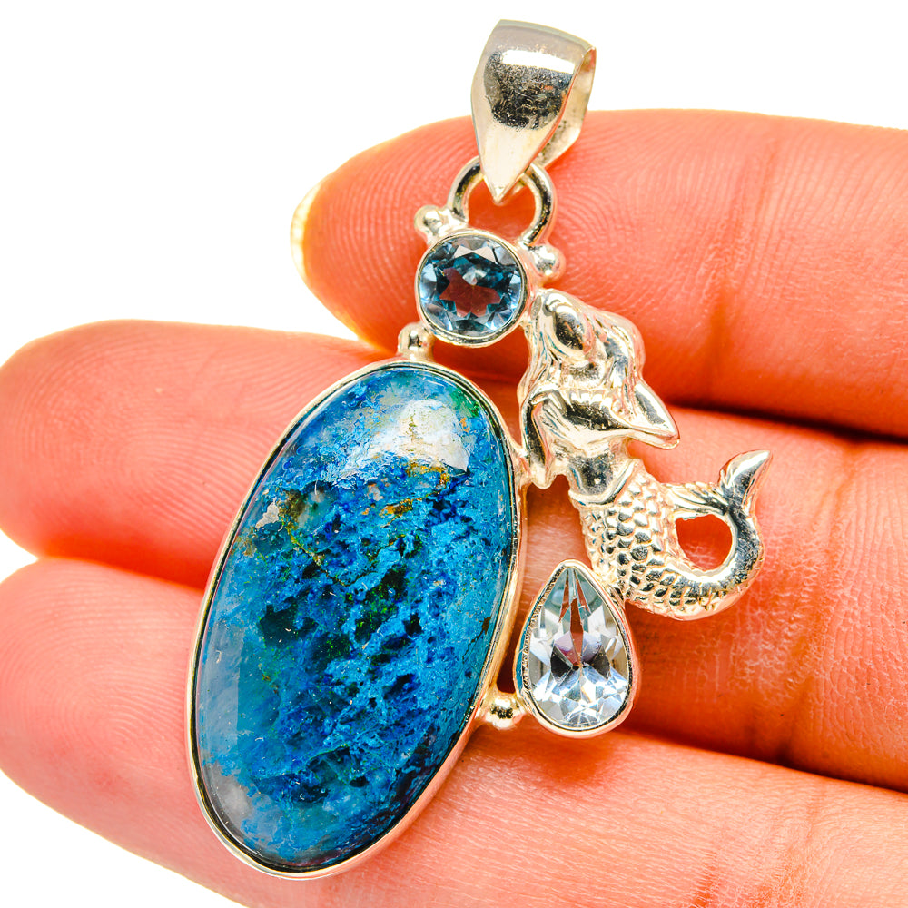 Chrysocolla Pendants handcrafted by Anasilvercos - PD14279