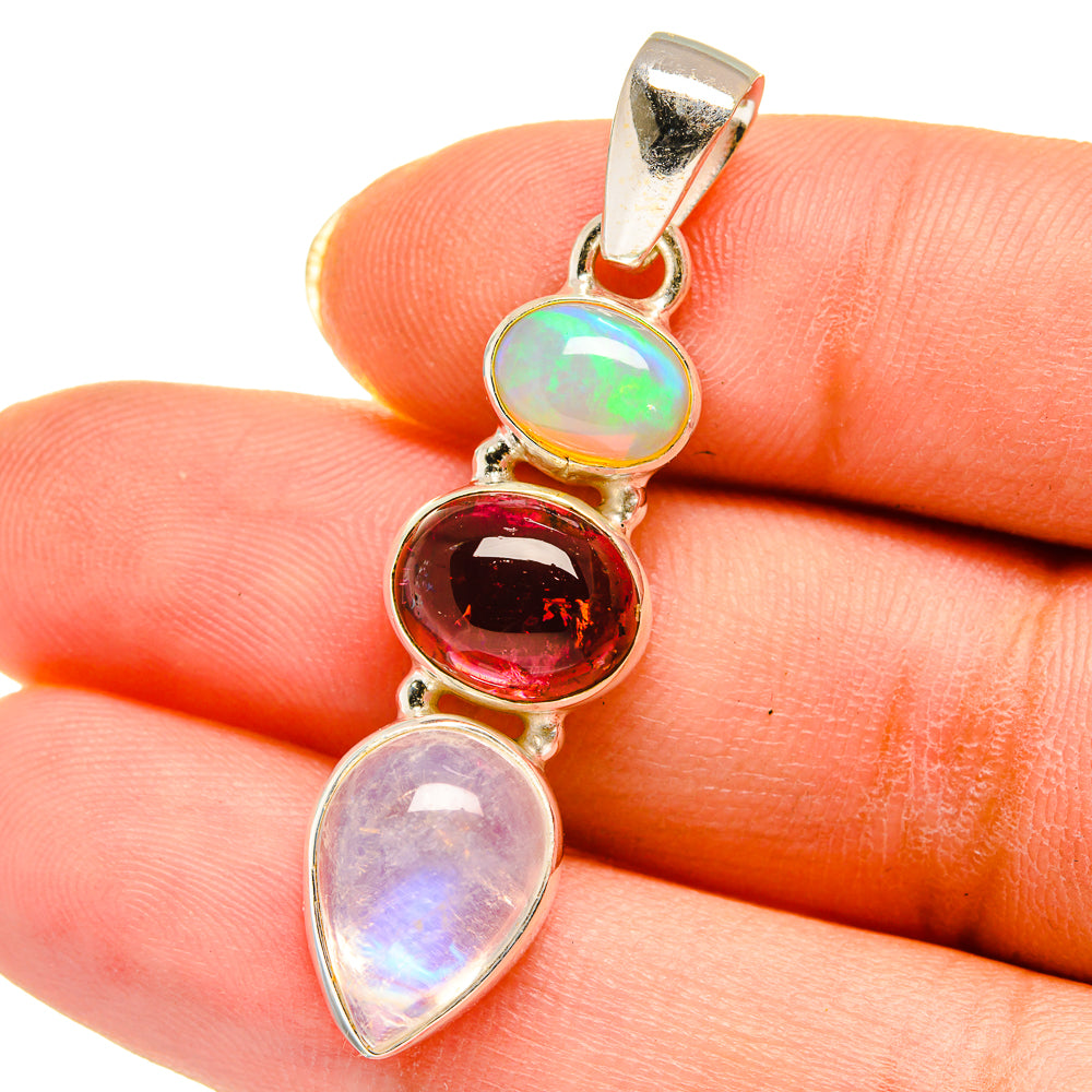 Rainbow Moonstone Pendants handcrafted by Anasilvercos - PD14285