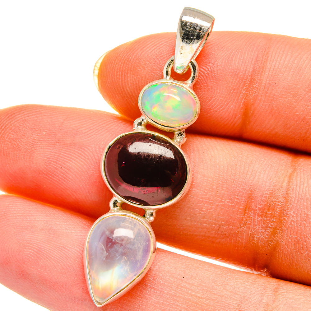 Rainbow Moonstone Pendants handcrafted by Anasilvercos - PD14286