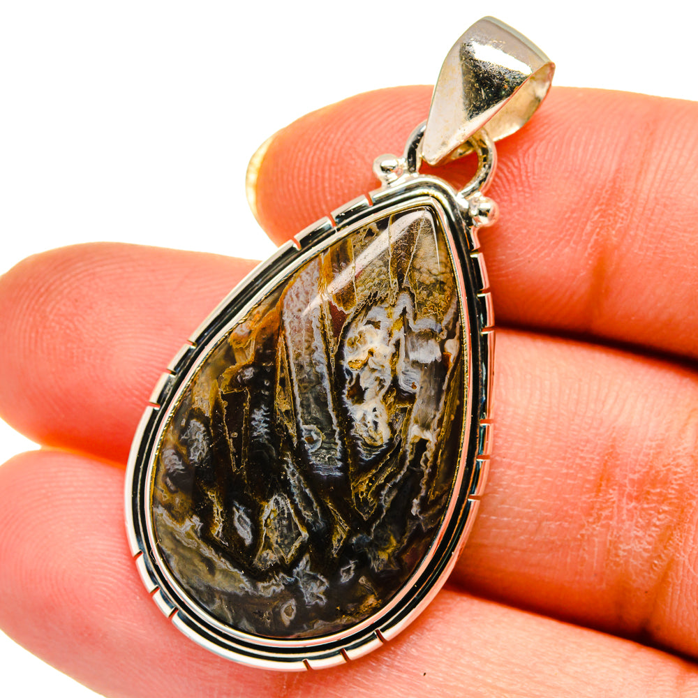 Turkish Tube Agate Pendants handcrafted by Anasilvercos - PD14289