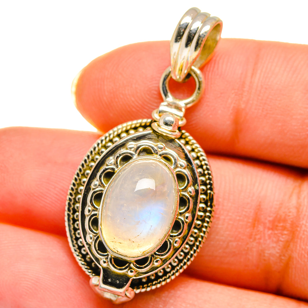 Rainbow Moonstone Pendants handcrafted by Anasilvercos - PD14294