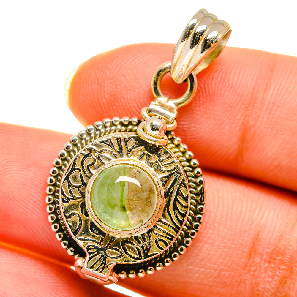 Green Tourmaline Pendants handcrafted by Anasilvercos - PD14297