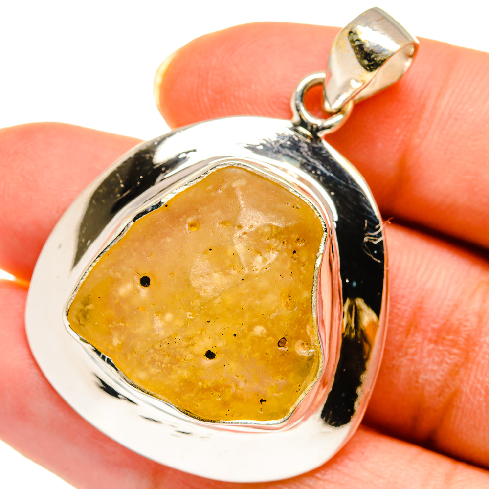 Libyan Desert Glass Pendants handcrafted by Anasilvercos - PD14303