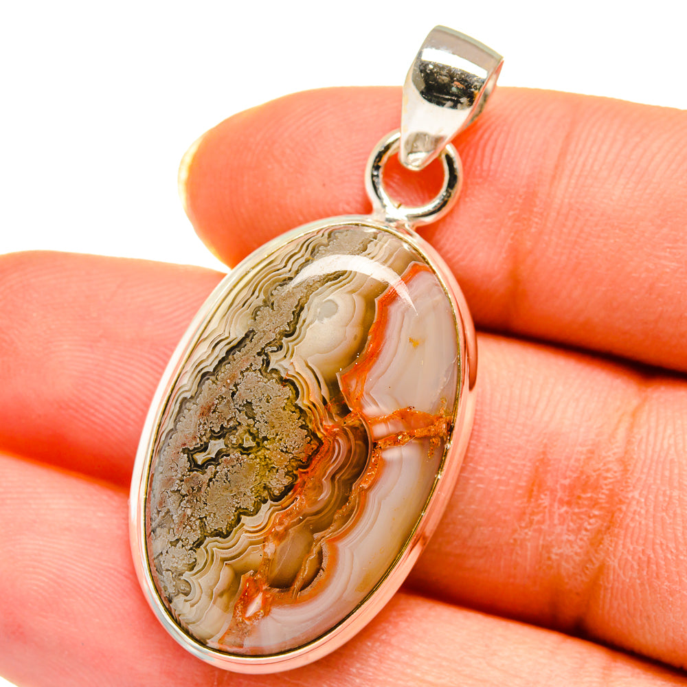 Crazy Lace Agate Pendants handcrafted by Anasilvercos - PD14311
