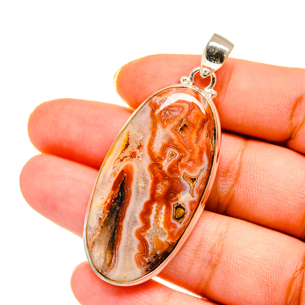 Crazy Lace Agate Pendants handcrafted by Anasilvercos - PD14353