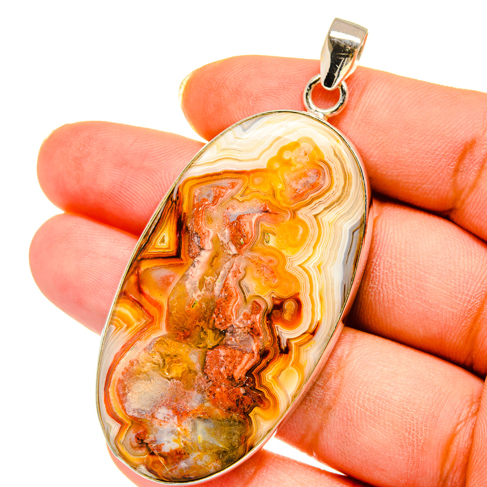 Crazy Lace Agate Pendants handcrafted by Anasilvercos - PD14356