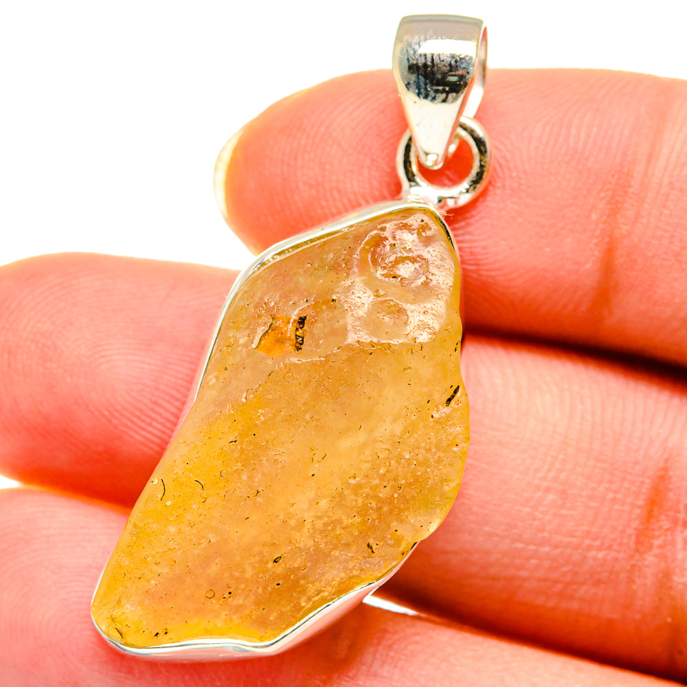 Libyan Desert Glass Pendants handcrafted by Anasilvercos - PD14379
