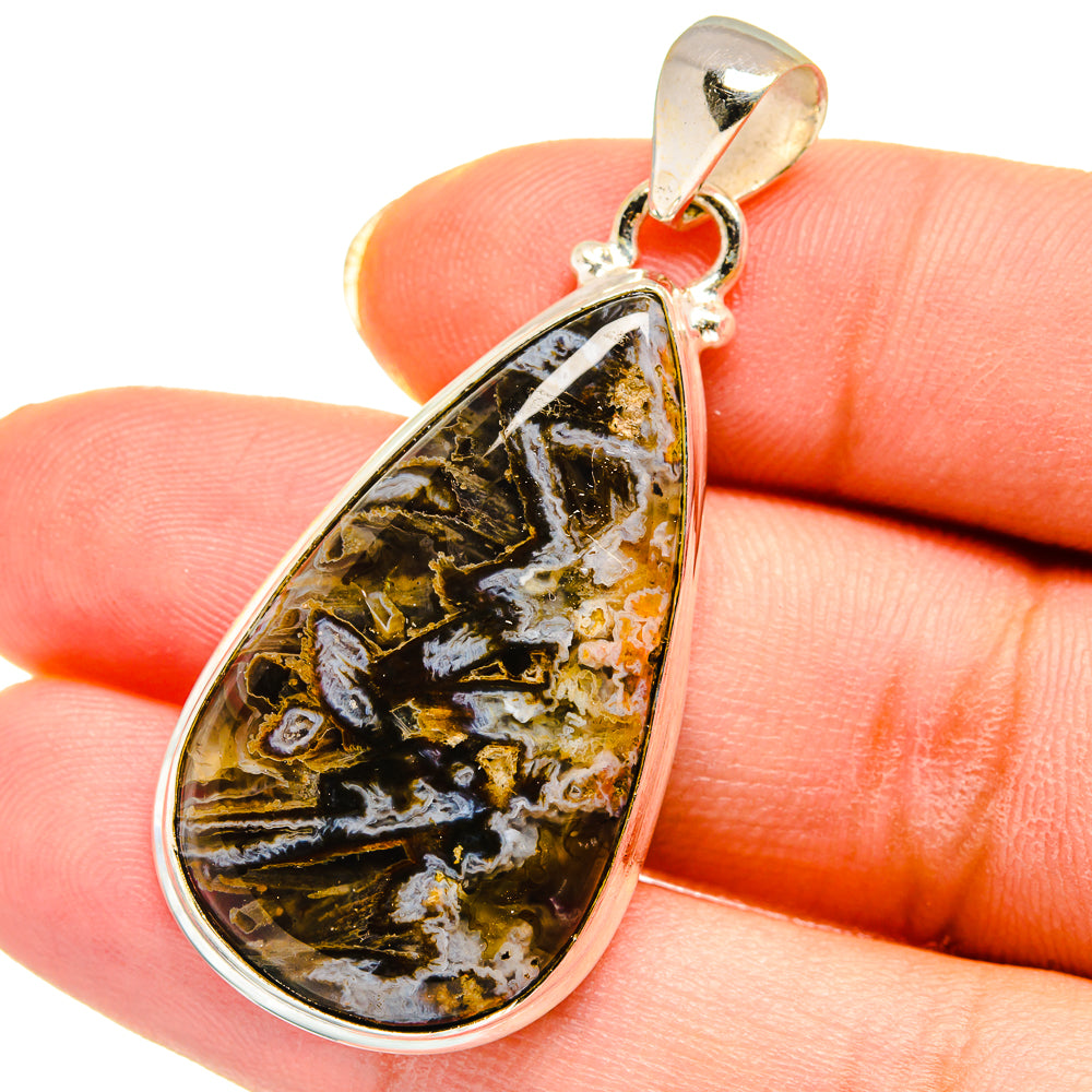 Turkish Tube Agate Pendants handcrafted by Anasilvercos - PD14398