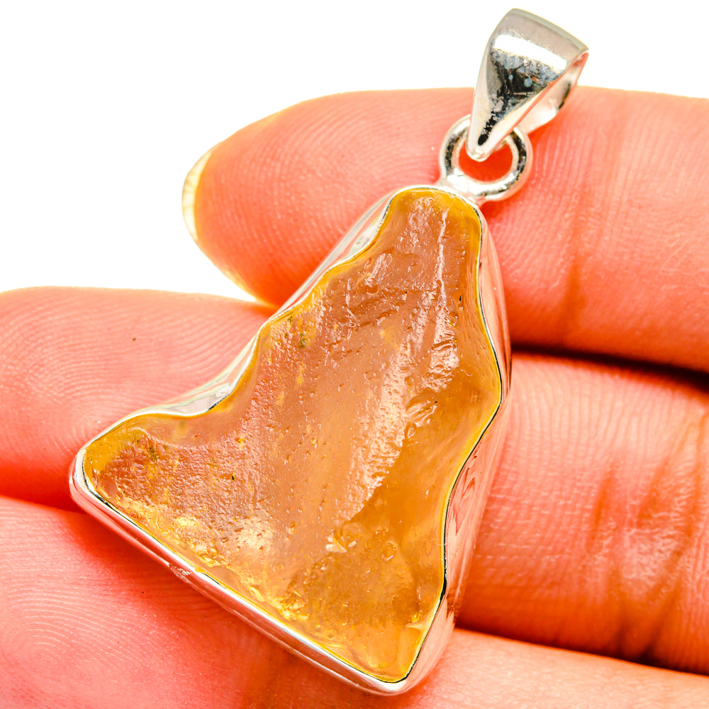 Libyan Desert Glass Pendants handcrafted by Anasilvercos - PD14406