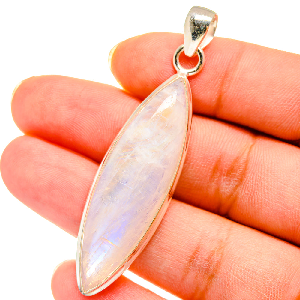 Rainbow Moonstone Pendants handcrafted by Anasilvercos - PD14407